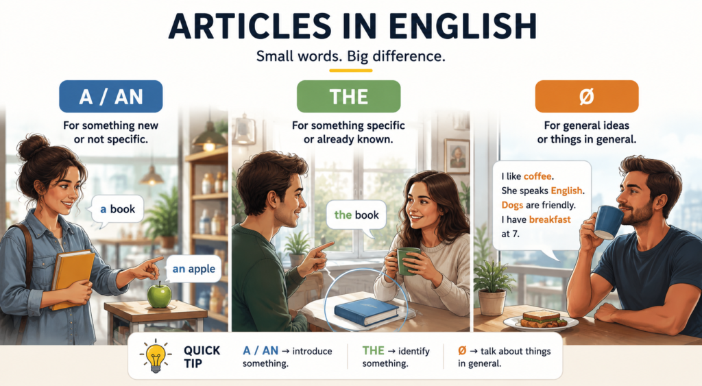Artigos em inglês: Os artigos definidos e indefinidos