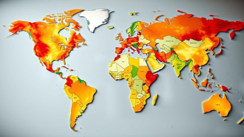 Climate Change, global warming for country.